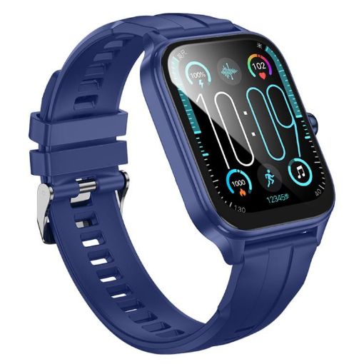 hoco Y27 Smart Sports Watch, 1.95" Screen, IPX4 Waterproof, Blue - 1