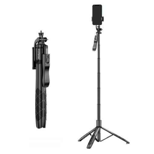 Lenovo Thinkplus H18L Bluetooth Selfie Stick, Aluminum, 1.8m, Black - 1