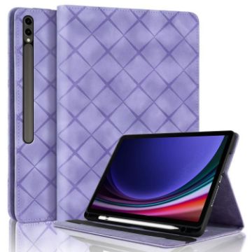 Samsung Galaxy Tab S10+/S9 FE+ Purple Rhombus Leather Case - 1