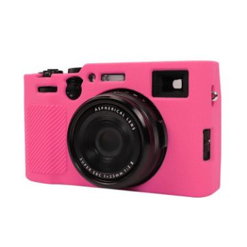 FUJIFILM X100VI Rose Red Litchi Texture Silicone Protective Case - 1