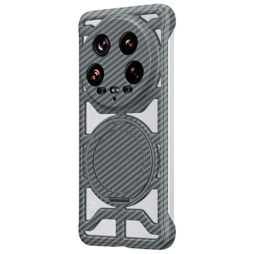 Xiaomi 14 Ultra Grey MagSafe Case with Rotating Carbon Fiber Bracket - 1