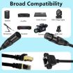 XLR 5 Pin Female to RJ45 Female Audio Cable, 30cm (Black) - 6
