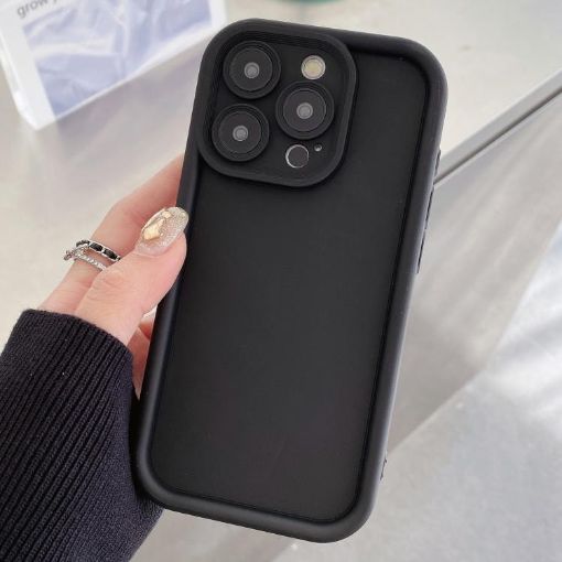 iPhone 15 Pro Shockproof TPU Frame Frosted Case (Black) - 1