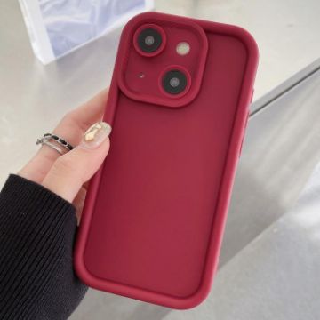 iPhone 15 Plus Wine Red TPU Shockproof Frame Case - 1