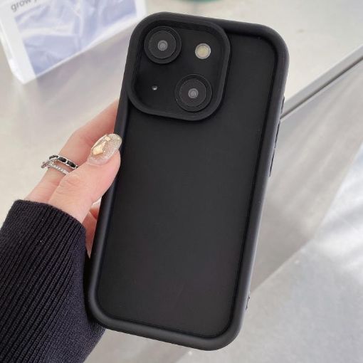 iPhone 14 Black Shockproof Frosted TPU Phone Case - 1