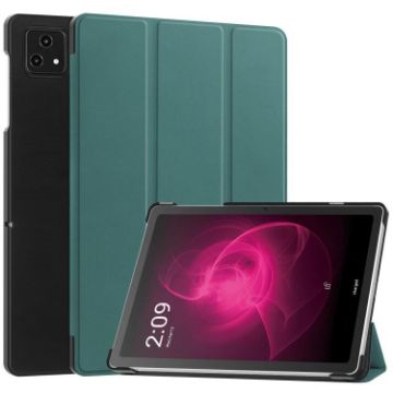 T-Mobile REVVL Tab 5G Leather Smart Case, Dark Green Holder - 1