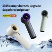HX-F368 Handheld Fan  Smart Digital Display, High Speed (White) - 2