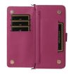 Fossibot S3 Pro Leather Phone Case, 6-Card Slots, Wrist Strap, Rose Red - 5
