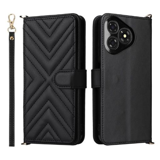 Ulefone Note 19 Leather Case with Wrist Strap & 6 Card Slots (Black) - 1