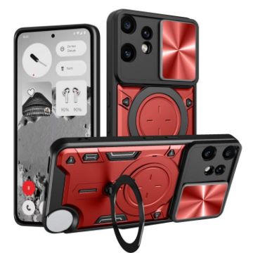 CMF Phone 2 Pro Sliding Camshield Case with Magnetic Holder (Red) - 1