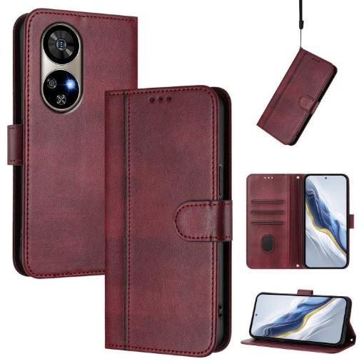 Ulefone Note 17 Pro Retro Leather Phone Case in Wine Red - 1