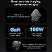 Yesido YC142 PD100W GaN Fast Charger, 2 USB-C, USB-A, EU Plug, Black - 3