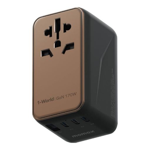 MOMAX UA17 1-World PD170W GaN Global Travel Charger Socket - 1