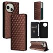 Sharp Aquos R10/R9 Brown Flip Leather Case with Grid Texture - 1