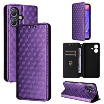Ulefone Note 21 Purple Flip Leather Case with Cubic Grid Texture - 1