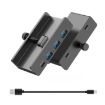 HCL-3A1C-Pro Aluminum 3xUSB & Type-C Clamp Hub (Black) - 1