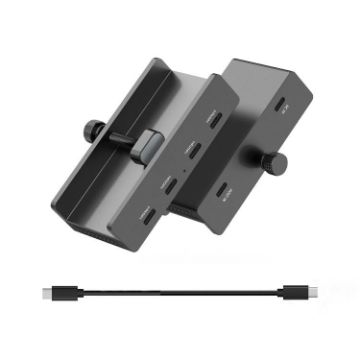 HCL-4C-Pro 4-Port Aluminum Type-C3.1 Clamp Hub (Black) - 1