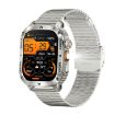 AK80 Smart Watch, BT Call, Health Monitoring Fitness Tracker Silver Mesh - 1