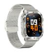 AK80 Smart Watch, BT Call, Health Monitoring Fitness Tracker Silver Mesh - 2