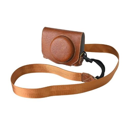 Canon G7 X Mark III Retro Leather Camera Case with Strap (Coffee) - 1