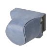 FUJIFILM X-M5 Retro Litchi Leather Camera Case Bag with Strap (Blue) - 4