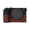 Sony Alpha 7C II Litchi Texture Leather Camera Half Case (Coffee) - 1