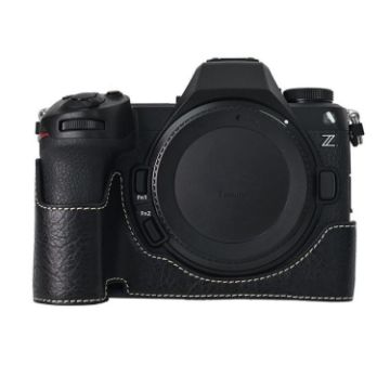 Nikon Z6III Litchi Texture Leather Camera Half Case Base (Black) - 1