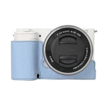 Sony ZV-E10 Blue Litchi Texture PU Leather Camera Half Case Base - 1