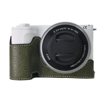 Sony Alpha ZV-E10 II/ZV-E10M2 Litchi PU Leather Camera Case (Green) - 1