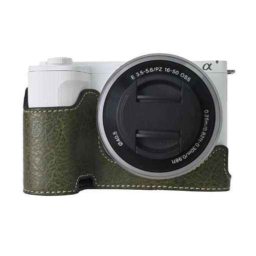 Sony Alpha ZV-E10 II/ZV-E10M2 Litchi PU Leather Camera Case (Green) - 1