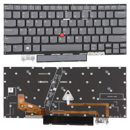 Backlit Keyboard for Lenovo Thinkpad X1 YOGA 6th 2021 (Gray) - 1