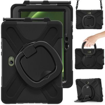 Samsung Galaxy Tab Active5 Pro Case with Holder & Strap (Black) - 1