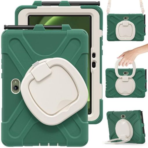 Samsung Galaxy Tab Active5 Pro Case with Holder & Strap, Emerald Green - 1