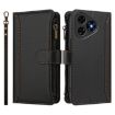 Ulefone Note 19 Leather Case: 9 Card Slots, Zipper, Hand Strap, Black - 2