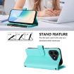 Ulefone Note 19 Leather Case: 9 Card Slots, Magnetic, Mint Green - 4