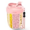Large Pink Portable Medicine Organizer with Sealed Compartments - 1