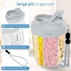 Large Grey Portable Compartment Sealed Pill Organizer Cup - 6