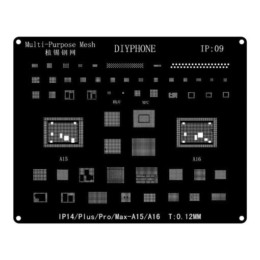 iPhone 14-14 Pro Max BGA Reballing Stencil, Precision Laser-Cut - 1