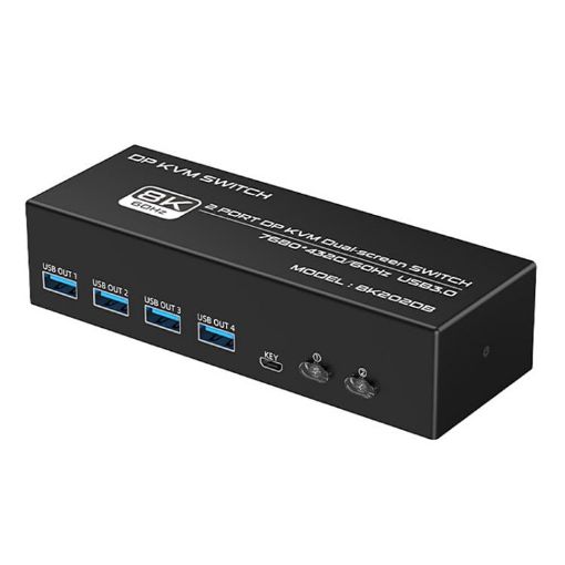 FJGEAR FJ-8K202DB 8K 60Hz DP Monitor KVM Switch UK Plug - 1