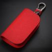 Red Cowhide Leather Car Key Protective Cover - Universal Fit - 1
