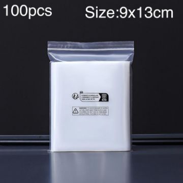100pcs Eco Label Warning Ziplock Bags, 9x13cm, 8 Wire, Double Layer - 1