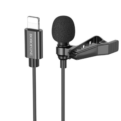 Borofone BFK11 Lavalier Digital Microphone, 8 Pin, Black - 1