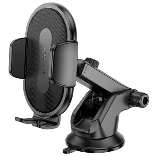 Borofone BH134 Rio Car Holder - Center Console, Push-Type, Black - 1