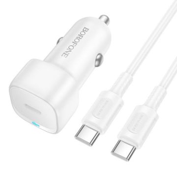 BOROFONE BZ34A Cloud PD20W Car Charger with 1m Type-C Cable - 1