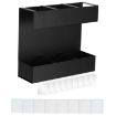 Black Three-grid Straw Cutlery Metal Storage Rack Kitchen Organizer - 1