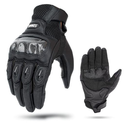 SOMAN MG21 Motorcycle Gloves L Black Sheepskin Carbon Fiber Off-road - 1