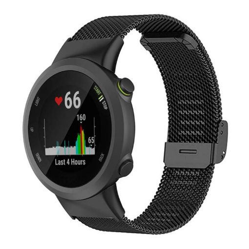Garmin Forerunner 45/45S/Swim2 Milanese Metal Watch Band Black - 1