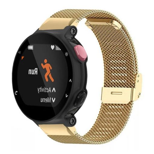 Gold Milanese Metal Buckle Watch Band for Garmin Forerunner 20mm - 1