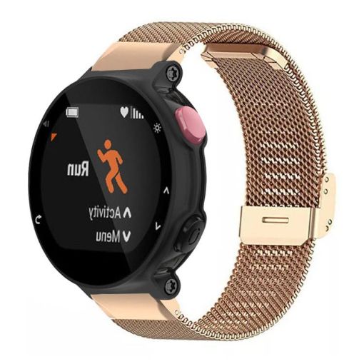 Rose Gold Milanese Metal Buckle Band for Garmin Forerunner Watch - 1