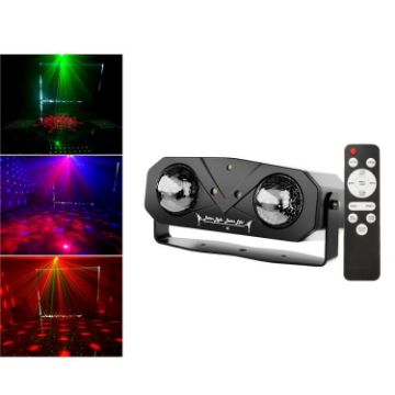 Double Magic Ball Laser Light RGB LED Stage Lamp, US Plug, Black - 1